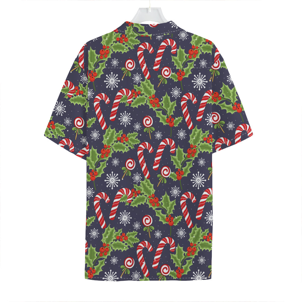 Christmas Berry And Candy Pattern Print Hawaiian Shirt