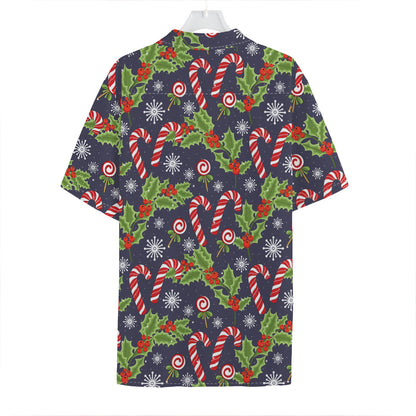 Christmas Berry And Candy Pattern Print Hawaiian Shirt