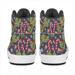 Christmas Berry And Candy Pattern Print High Top Leather Sneakers