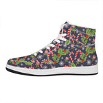 Christmas Berry And Candy Pattern Print High Top Leather Sneakers