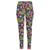 Christmas Berry And Candy Pattern Print High-Waisted Pocket Leggings