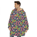 Christmas Berry And Candy Pattern Print Hoodie Blanket