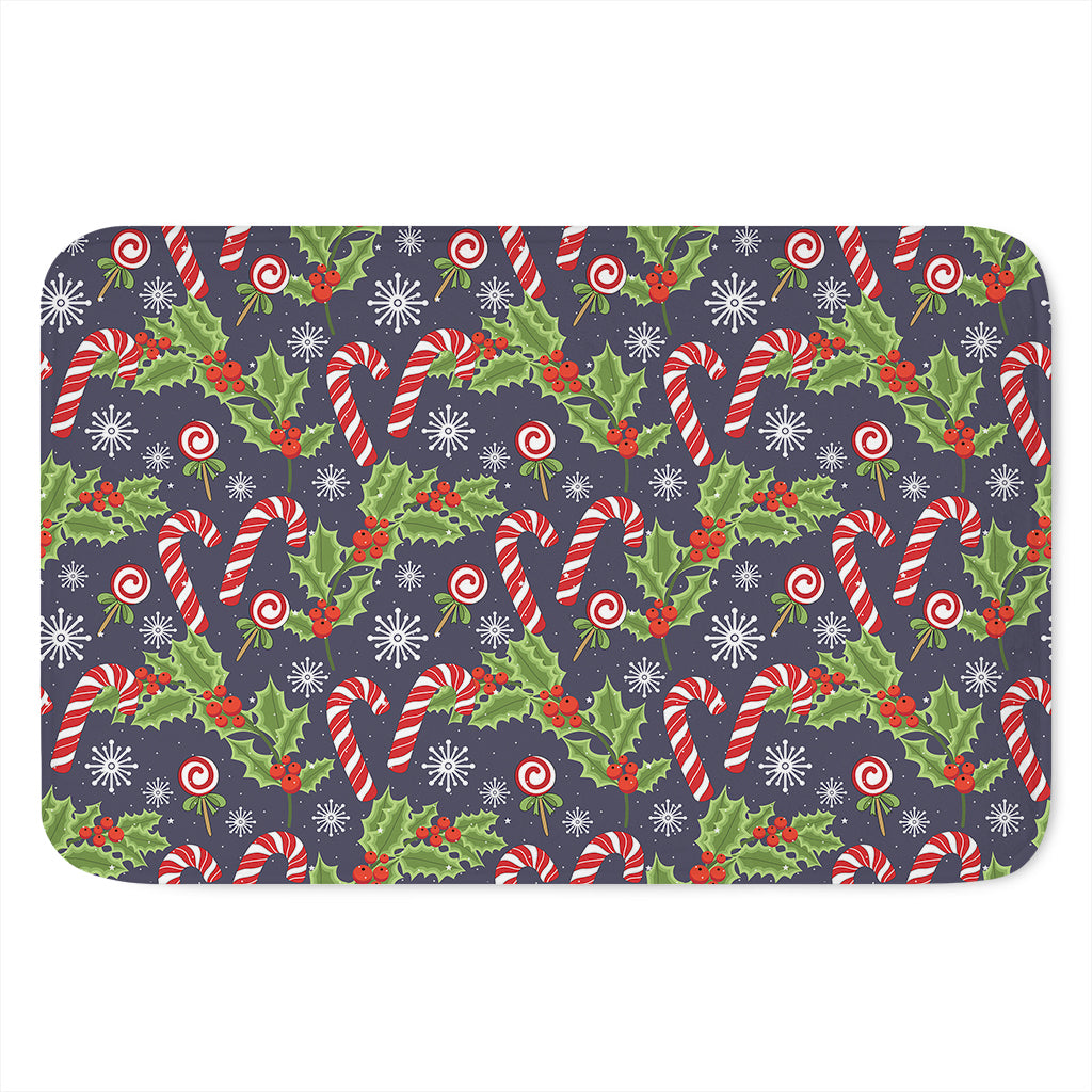 Christmas Berry And Candy Pattern Print Indoor Door Mat