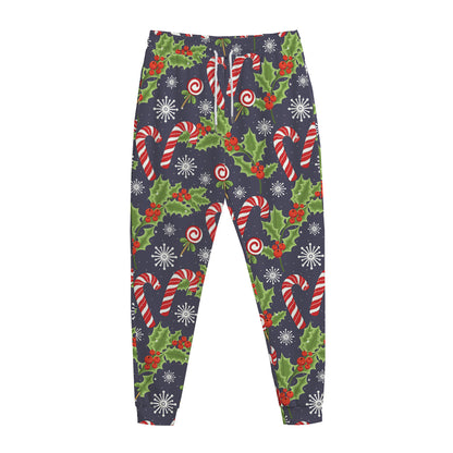 Christmas Berry And Candy Pattern Print Jogger Pants