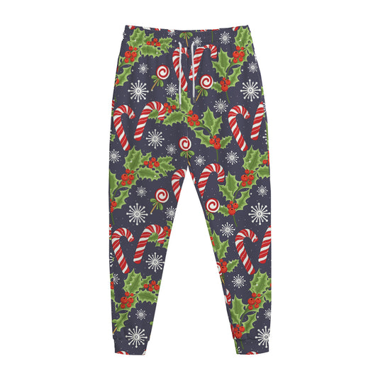 Christmas Berry And Candy Pattern Print Jogger Pants