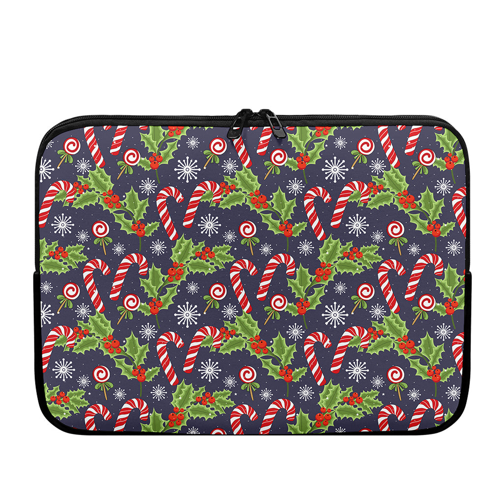 Christmas Berry And Candy Pattern Print Laptop Sleeve