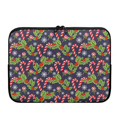 Christmas Berry And Candy Pattern Print Laptop Sleeve
