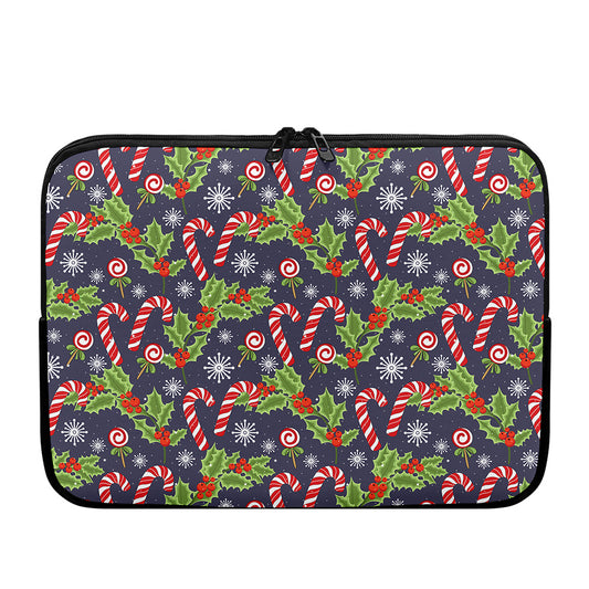 Christmas Berry And Candy Pattern Print Laptop Sleeve