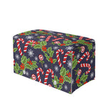 Christmas Berry And Candy Pattern Print Leather Tissue Box Cover