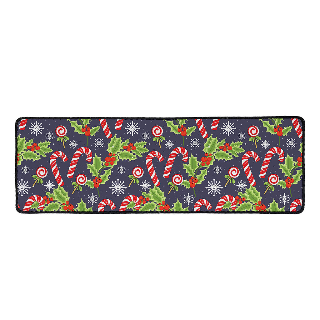 Christmas Berry And Candy Pattern Print Long Kitchen Mat