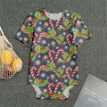 Christmas Berry And Candy Pattern Print Men's Bodysuit