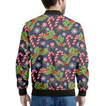 Christmas Berry And Candy Pattern Print Men's Bomber Jacket