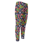 Christmas Berry And Candy Pattern Print Men's Compression Pants