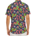 Christmas Berry And Candy Pattern Print Men's Deep V-Neck Shirt