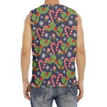 Christmas Berry And Candy Pattern Print Men's Fitness Tank Top