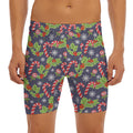 Christmas Berry And Candy Pattern Print Men's Long Boxer Briefs