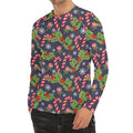Christmas Berry And Candy Pattern Print Men's Long Sleeve Rash Guard