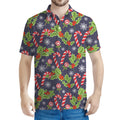 Christmas Berry And Candy Pattern Print Men's Polo Shirt