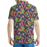 Christmas Berry And Candy Pattern Print Men's Polo Shirt