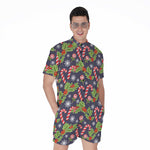 Christmas Berry And Candy Pattern Print Men's Rompers
