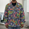 Christmas Berry And Candy Pattern Print Men's Shirt Jacket