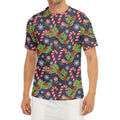 Christmas Berry And Candy Pattern Print Men's Short Sleeve Rash Guard