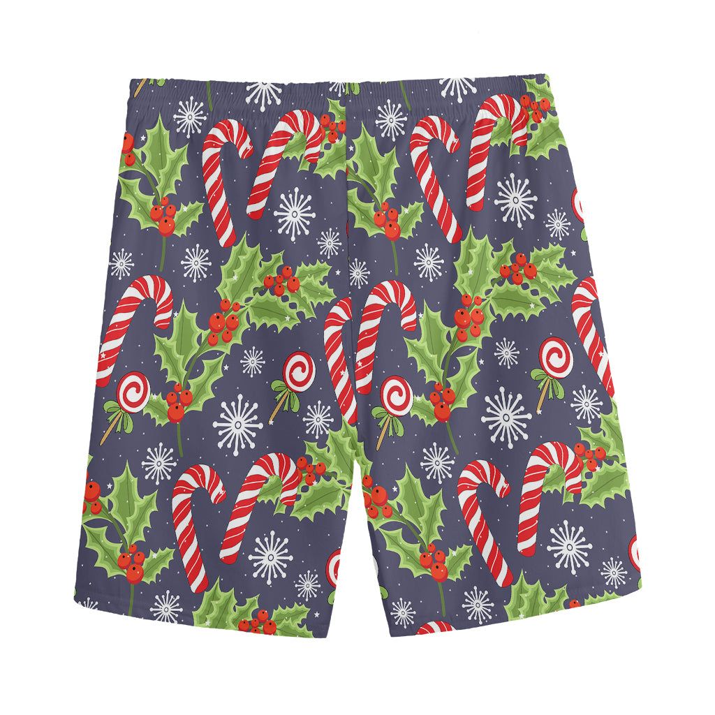 Christmas Berry And Candy Pattern Print Men's Sports Shorts