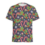 Christmas Berry And Candy Pattern Print Men's Sports T-Shirt