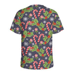 Christmas Berry And Candy Pattern Print Men's Sports T-Shirt