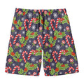 Christmas Berry And Candy Pattern Print Men's Swim Trunks