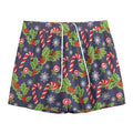 Christmas Berry And Candy Pattern Print Mesh Shorts