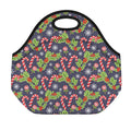 Christmas Berry And Candy Pattern Print Neoprene Lunch Bag