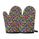 Christmas Berry And Candy Pattern Print Oven Mitts
