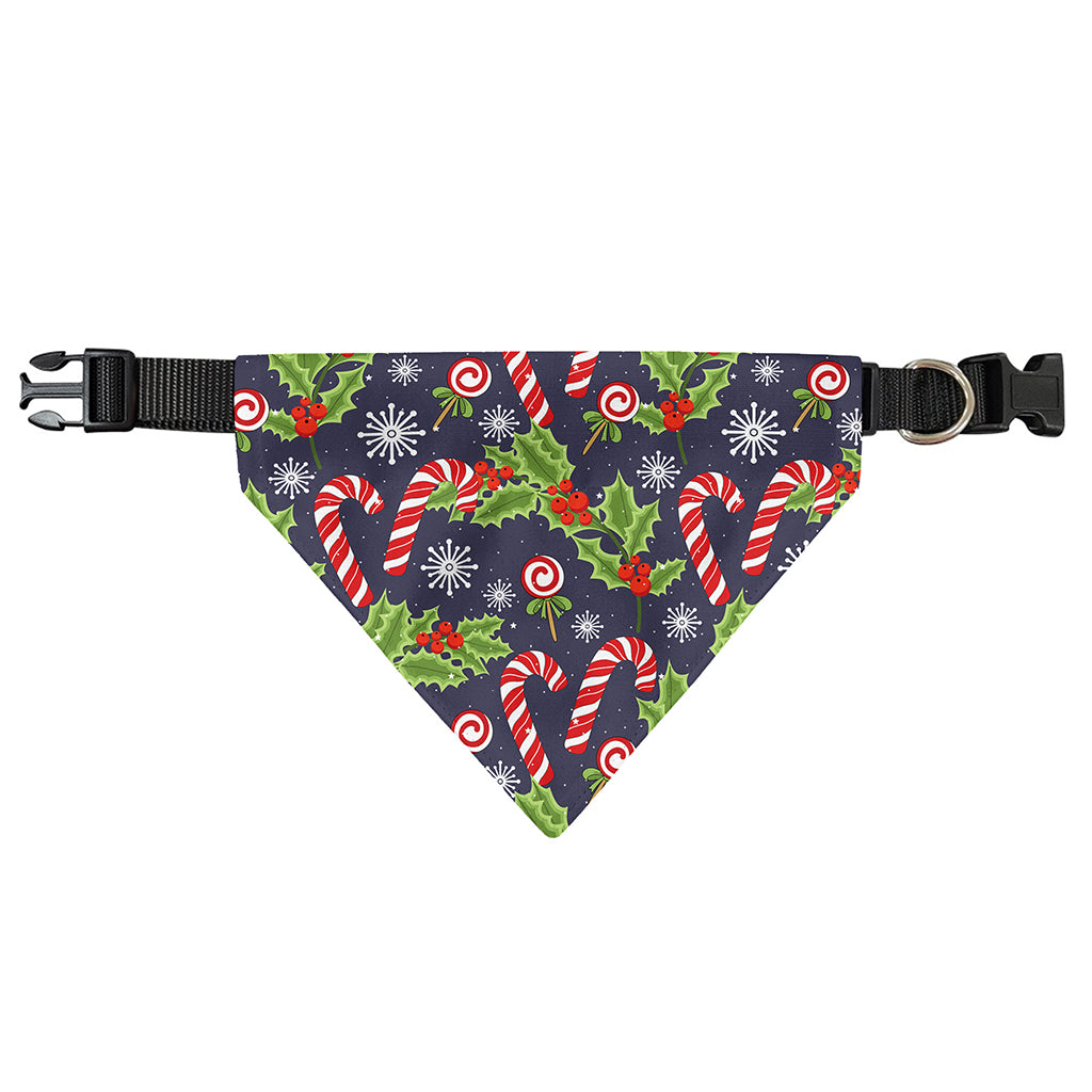 Christmas Berry And Candy Pattern Print Over The Collar Dog Bandana