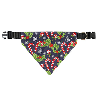 Christmas Berry And Candy Pattern Print Over The Collar Dog Bandana