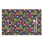 Christmas Berry And Candy Pattern Print Placemat