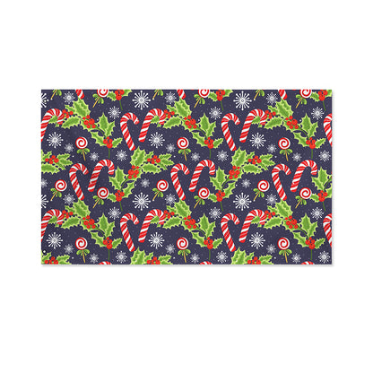 Christmas Berry And Candy Pattern Print Polyester Flag