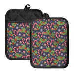 Christmas Berry And Candy Pattern Print Pot Holders With Pocket