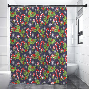 Christmas Berry And Candy Pattern Print Premium Shower Curtain