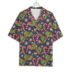 Christmas Berry And Candy Pattern Print Rayon Hawaiian Shirt