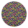 Christmas Berry And Candy Pattern Print Round Blanket