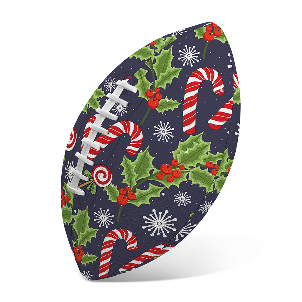 Christmas Berry And Candy Pattern Print Rugby Ball