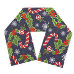 Christmas Berry And Candy Pattern Print Scarf