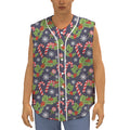 Christmas Berry And Candy Pattern Print Sleeveless Baseball Jersey