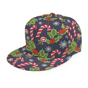 Christmas Berry And Candy Pattern Print Snapback Cap