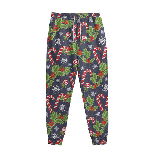 Christmas Berry And Candy Pattern Print Sweatpants