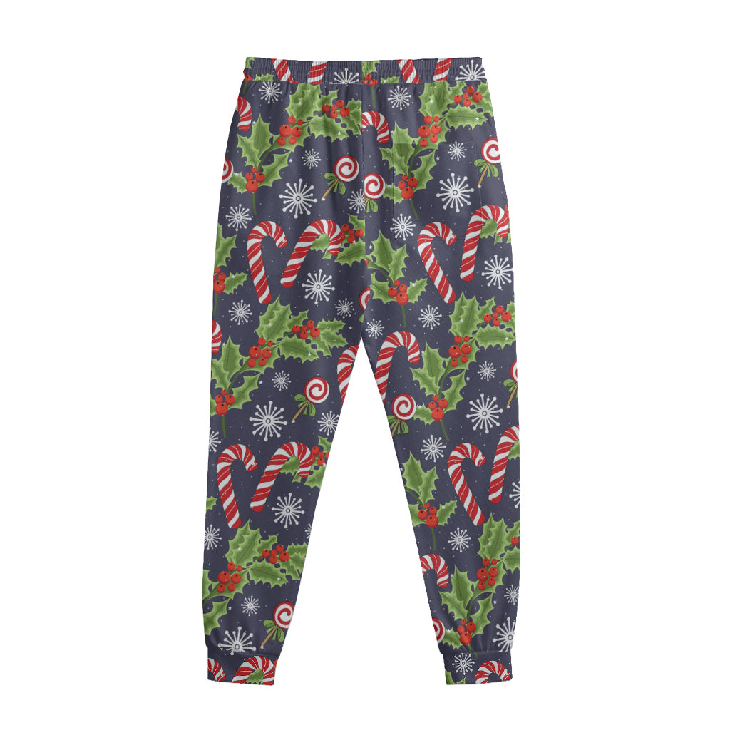 Christmas Berry And Candy Pattern Print Sweatpants