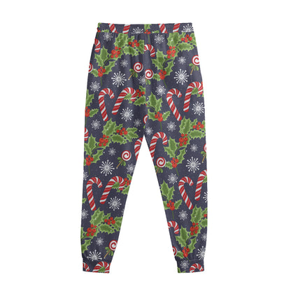 Christmas Berry And Candy Pattern Print Sweatpants
