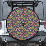 Christmas Berry And Candy Pattern Print Tire Cover With Camera Hole