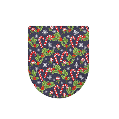 Christmas Berry And Candy Pattern Print Toilet Lid Cover